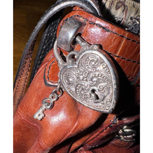 Brighton Adjustable Crossbody Small Brown Croc Embossed Purse Bag Organizer - Picture 9 of 10